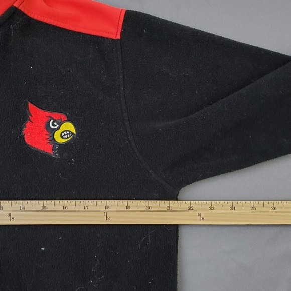 BMOC Louisville Cardinals Fleece Jacket Small Black Red Full Zip The Ville NCAA - Picture 3 of 12